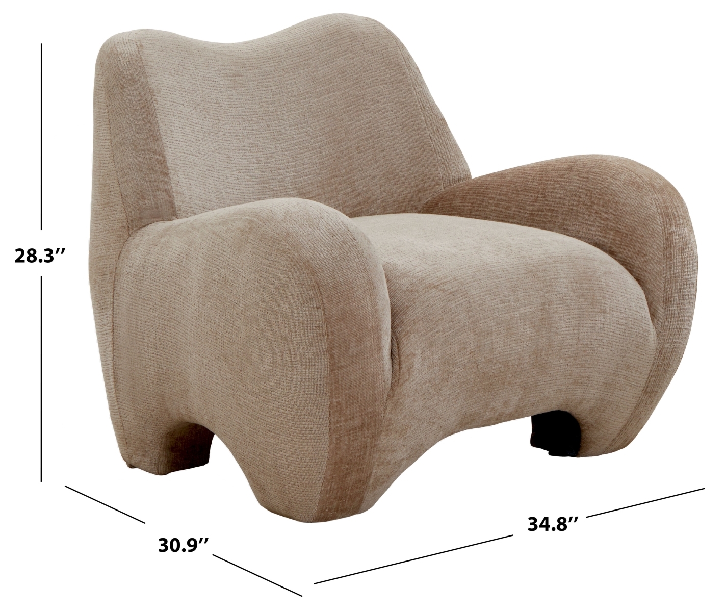 Randal Chenille Accent Chair - Light Brown - Image 5