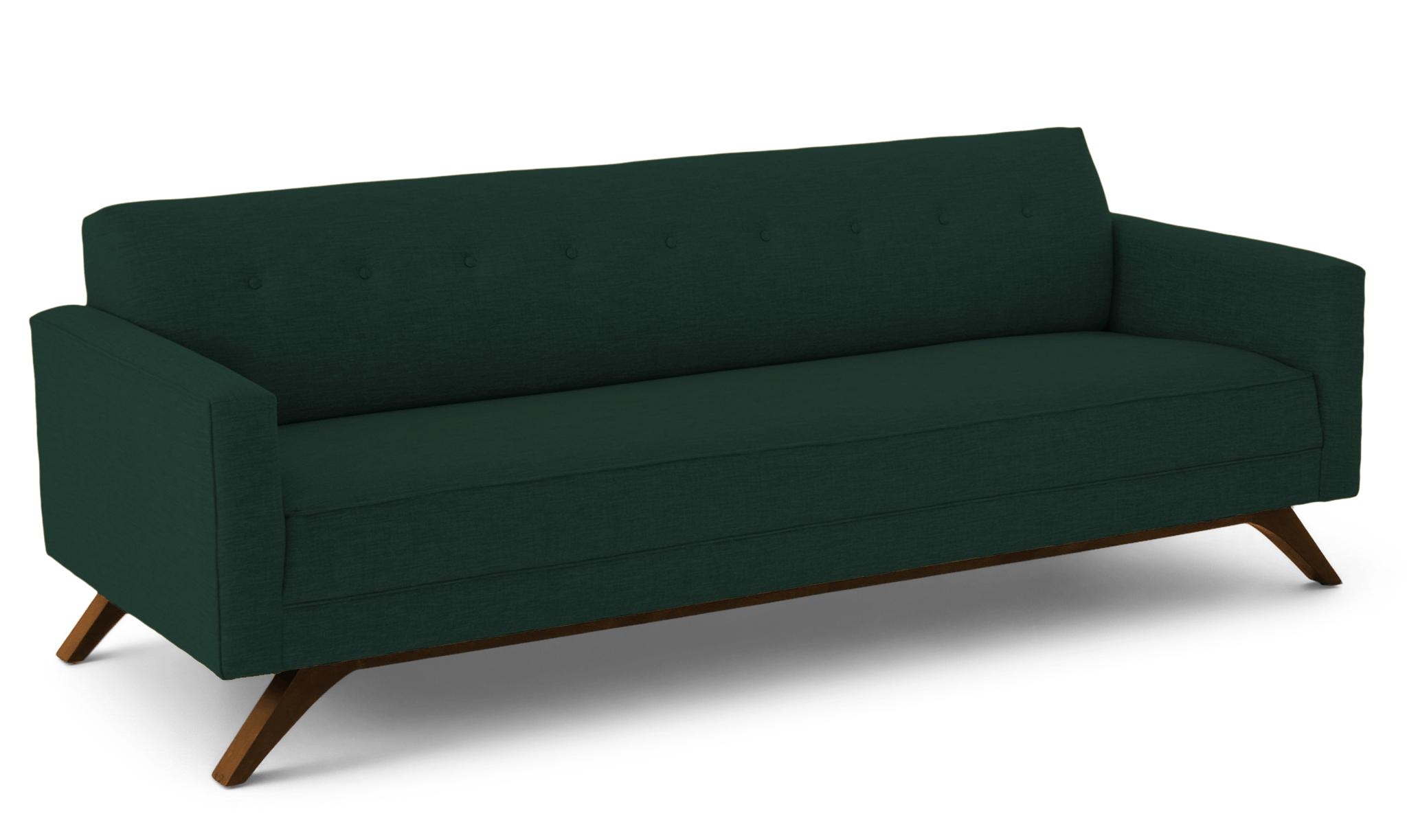 Modern Sofa - Roddy Mid Century Couch - Royale Evergreen - Mocha - Green - Image 1