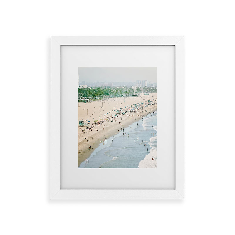 Santa Monica Beach by Bree Madden - Framed Art Print Classic White 24" x 36" - Image 0