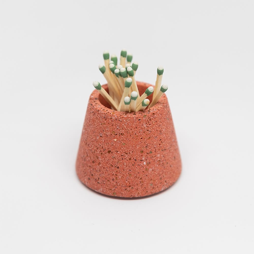 Matchstick Holder, Coral Terrazzo - Image 0