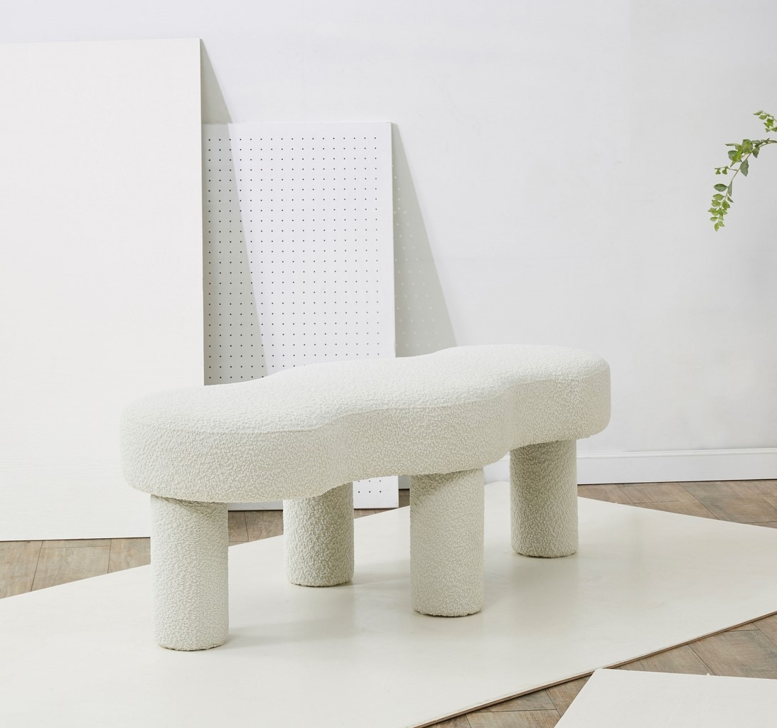 Tulsa Boucle Bench - Ivory - Image 1