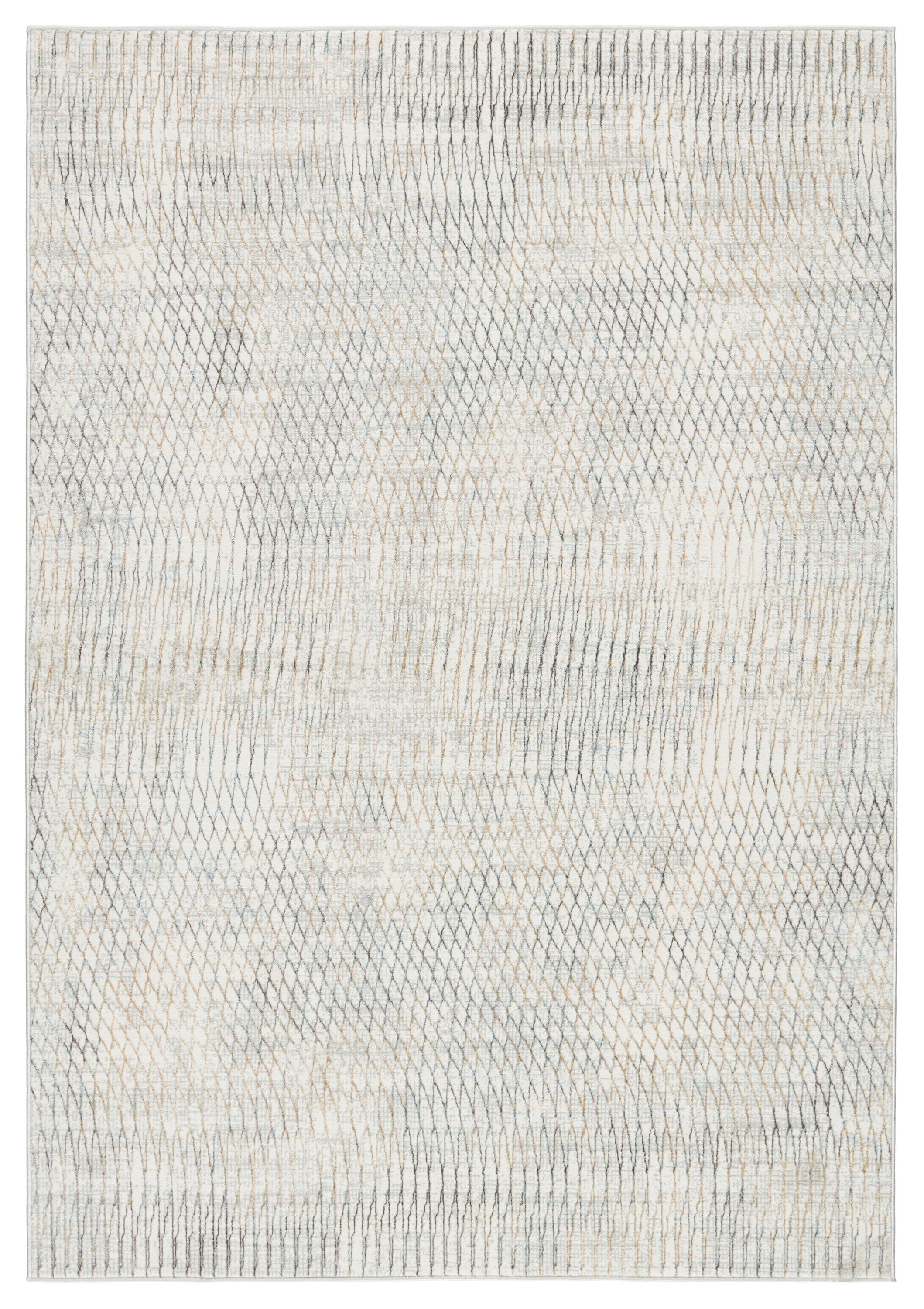 Vibe by Pierre Trellis Gray/ Gold Runner Rug (2'6"X10') - Image 0