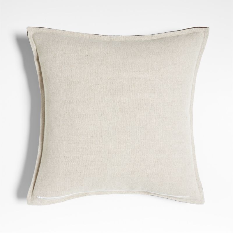 Auburn Brown Laundered Linen 20''x20 Pillow With Feather Insert - Image 3