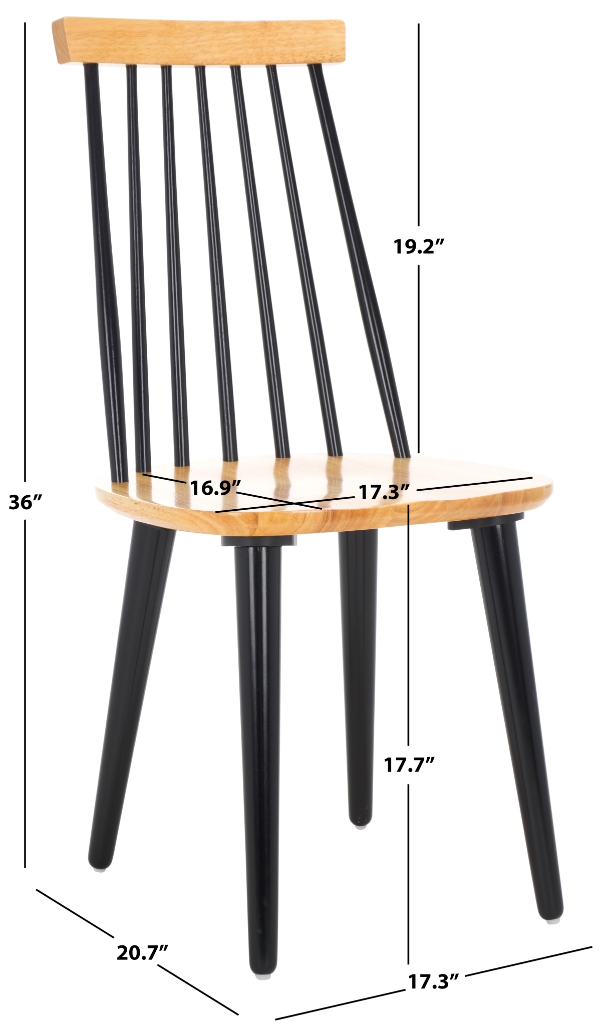 Burris Side Chair - Natural / Black - Safavieh - Image 8