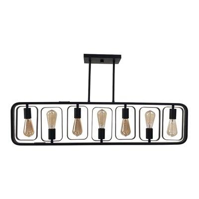 Perseus 7-Light Modern Island Chandelier In Matte Black Finish With Rotating Decorative Elements - Image 0