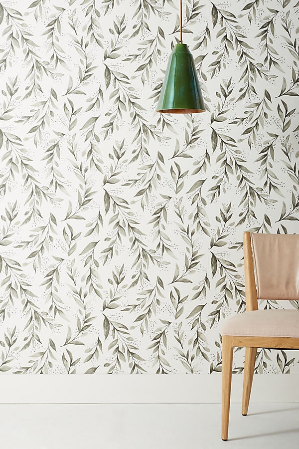 Magnolia Home Olive Branch Wallpaper By Magnolia Home in Black Size SWATCH - Image 1