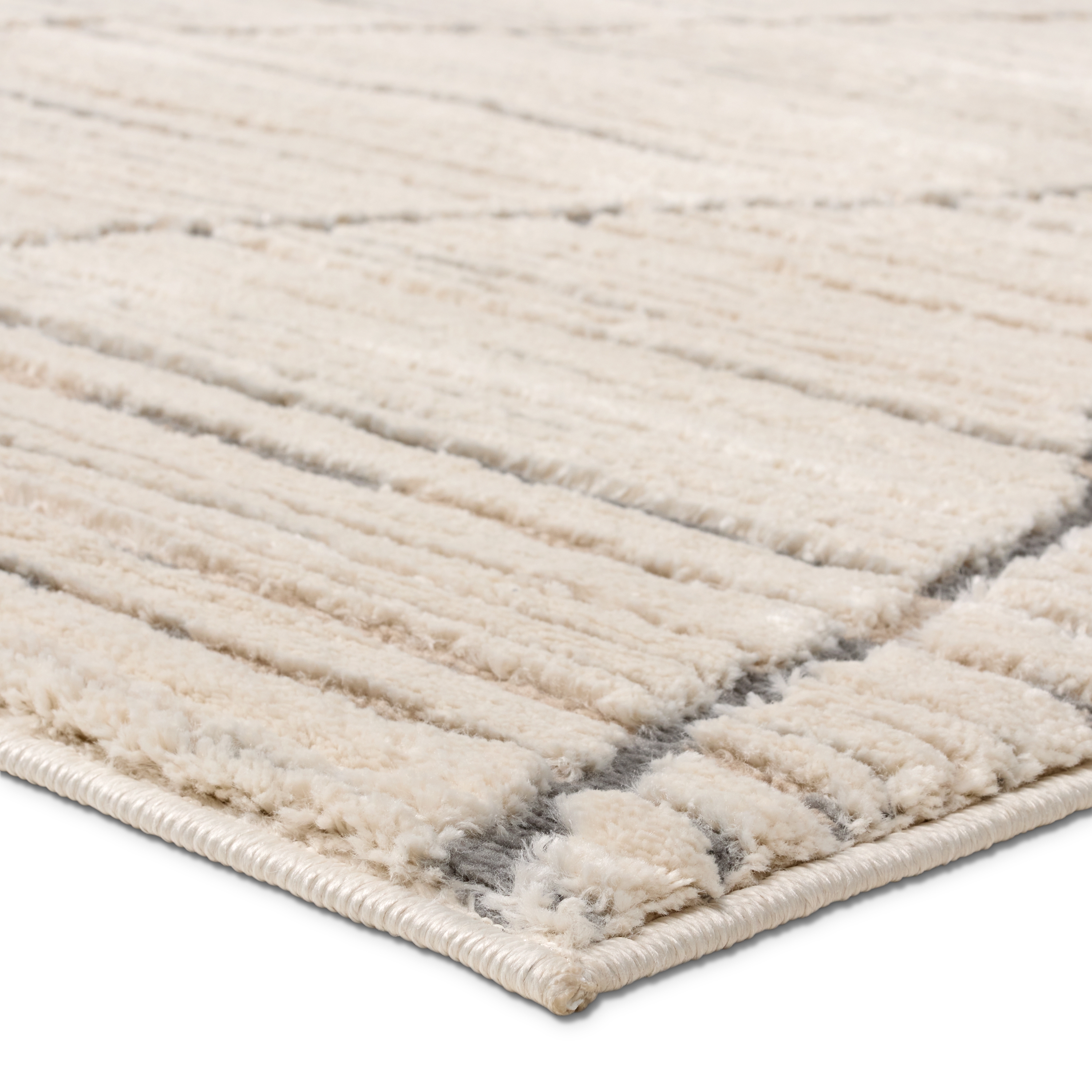 Label J Sachi JID18 Trellis Ivory and Gray Area Rug (8'10"x12') - Image 1
