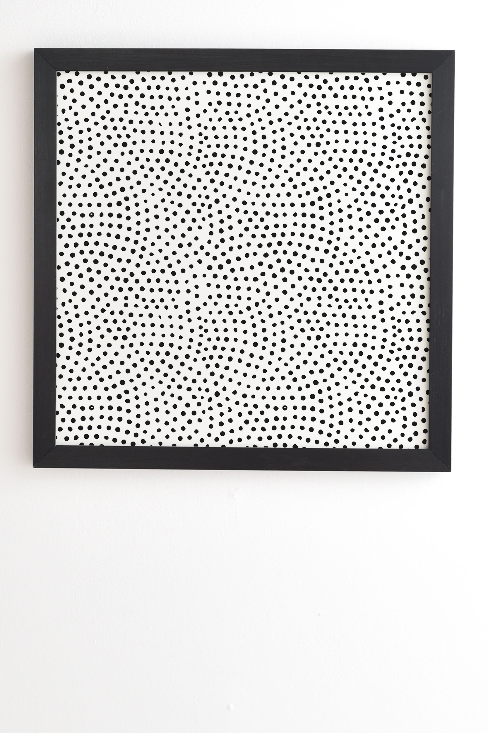 Black Polka Dots by Emanuela Carratoni - Framed Wall Art Basic Black 19" x 22.4" - Image 1