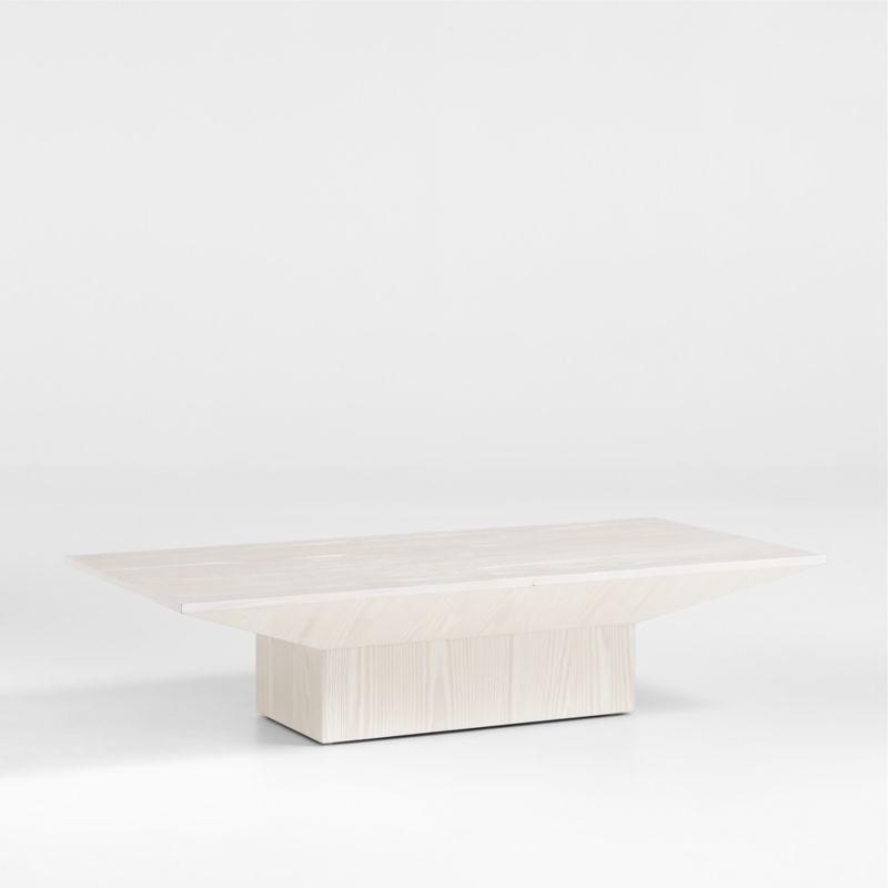 Icon Whitewashed Pine Wood 60" Rectangular Coffee Table - Image 2