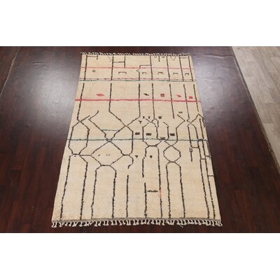 Tribal Moroccan Wool Area Rug Hand-Knotted 6X10 - Image 0
