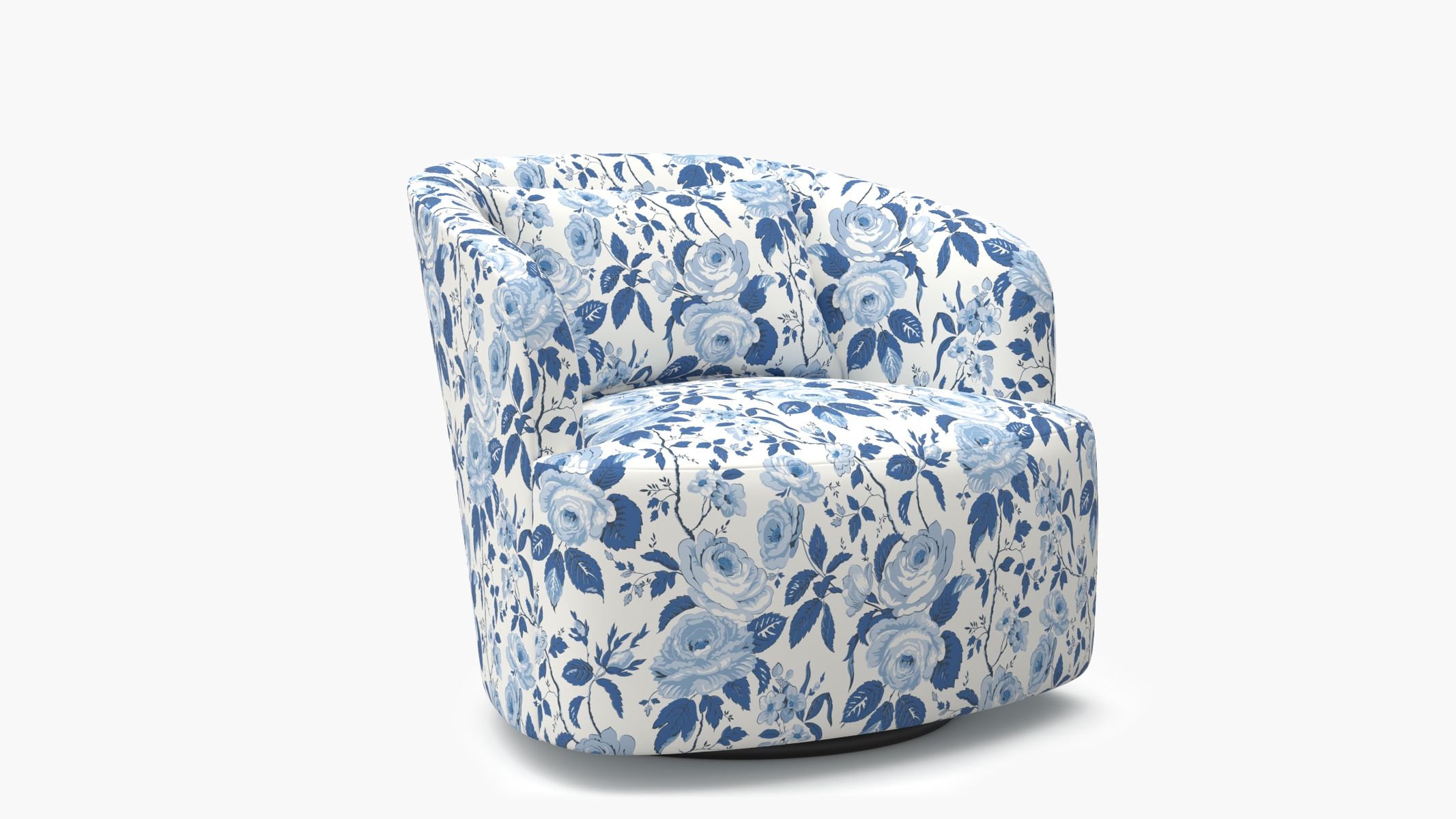 Deco Swivel Chair, Delft Chintz - Image 1