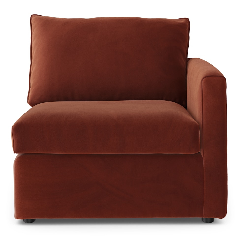 Lenae 36.25" Velvet Right Arm Module - Hale Rust - Image 2