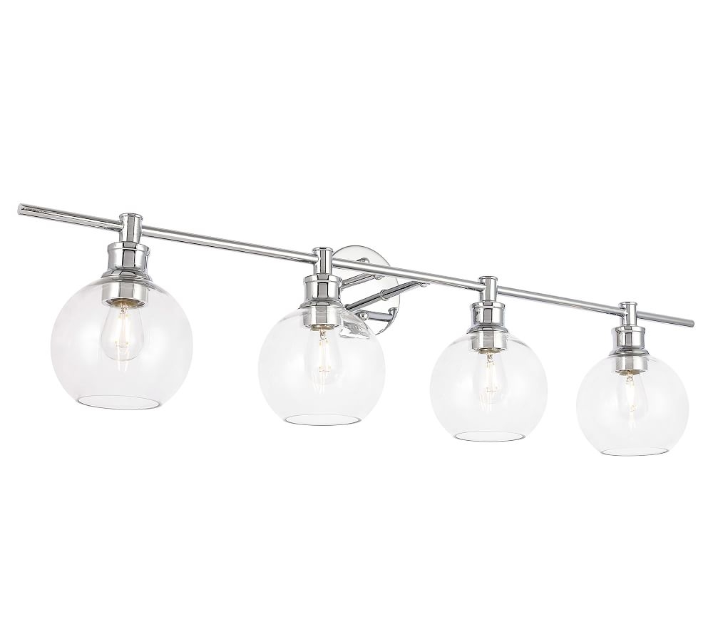 Collem Quadruple Sconce, 37.6", Chrome and Clear Glass - Image 0