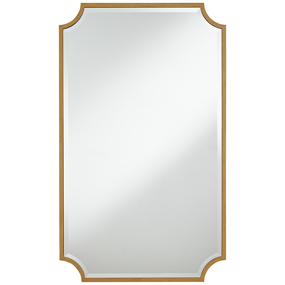 Jacinda Rounded Cut Edge Wall Mirror, Antique Gold, 24" x 40" - Image 0
