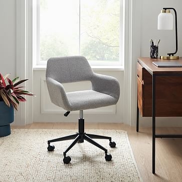 Lake Collection Feather Grey/Black Office Chair - Image 1