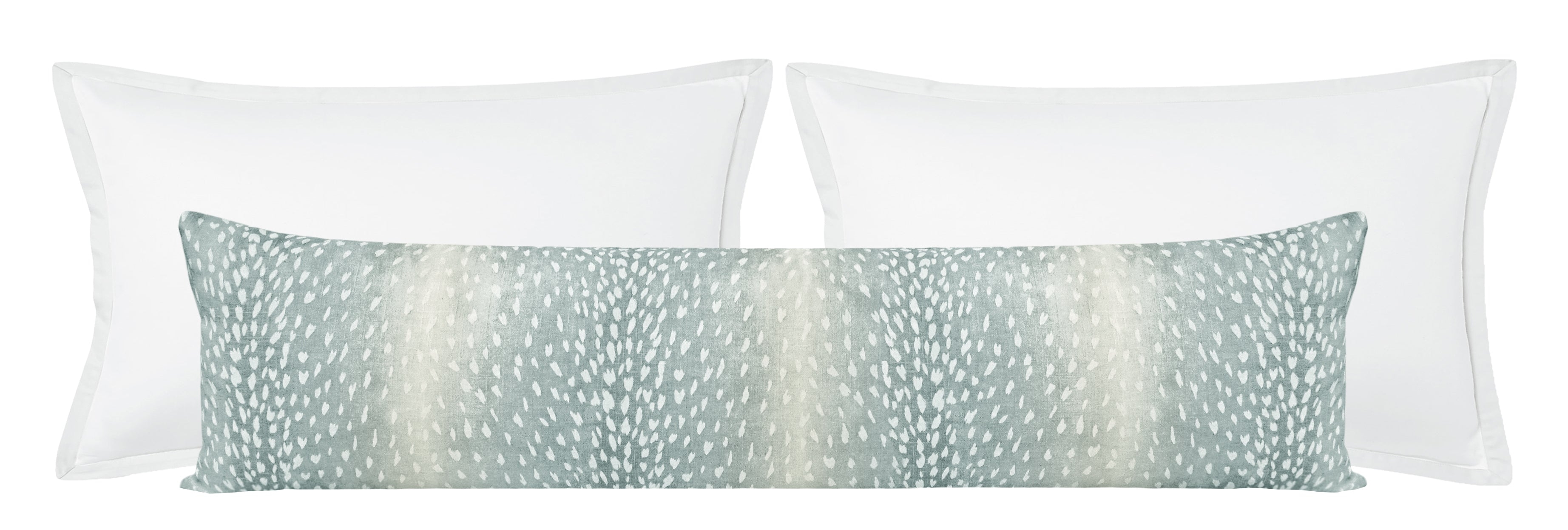 THE XL LUMBAR :: ANTELOPE LINEN PRINT // SPA BLUE - BY THE YARD - Image 0
