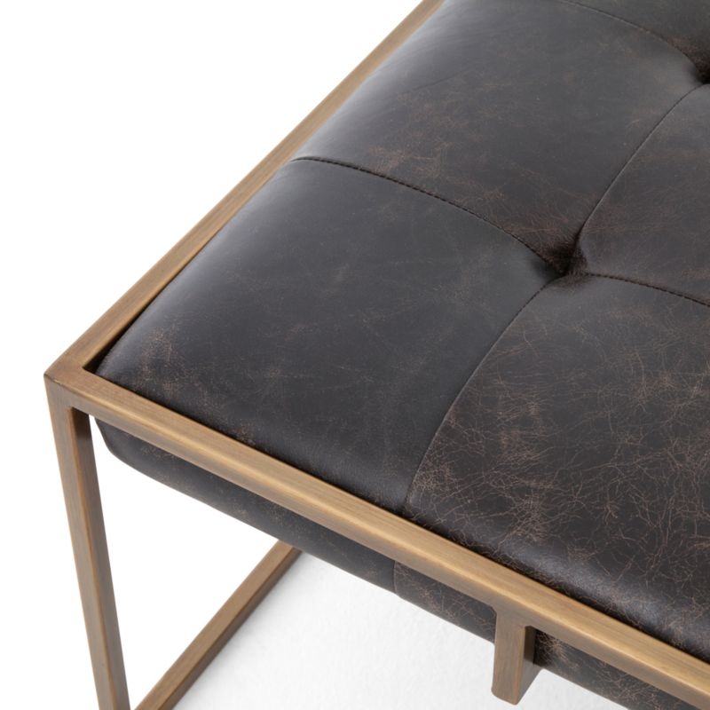 Ottilie Square Leather Coffee Table - Image 1