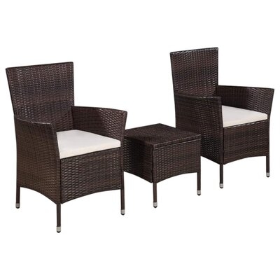 Gould Outdoor 3 Piece Bistro Set with Cushions - Image 0