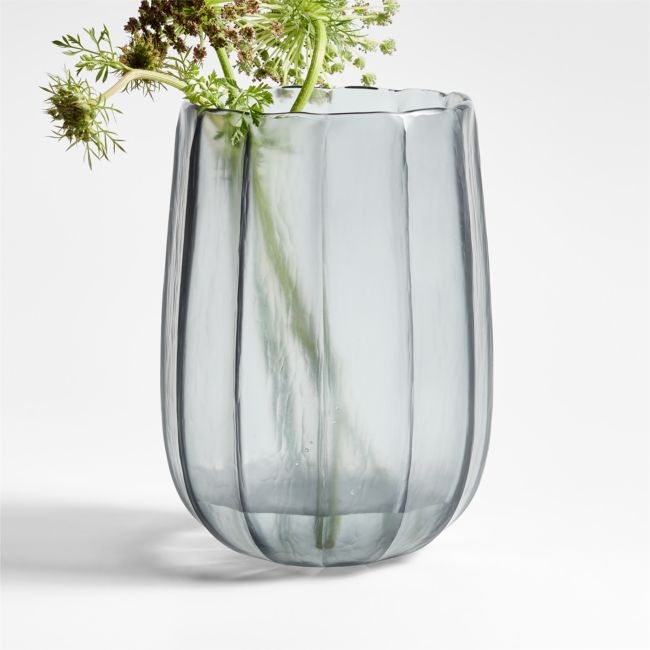 Renata Large Light Blue Glass Vase 11" - Image 0