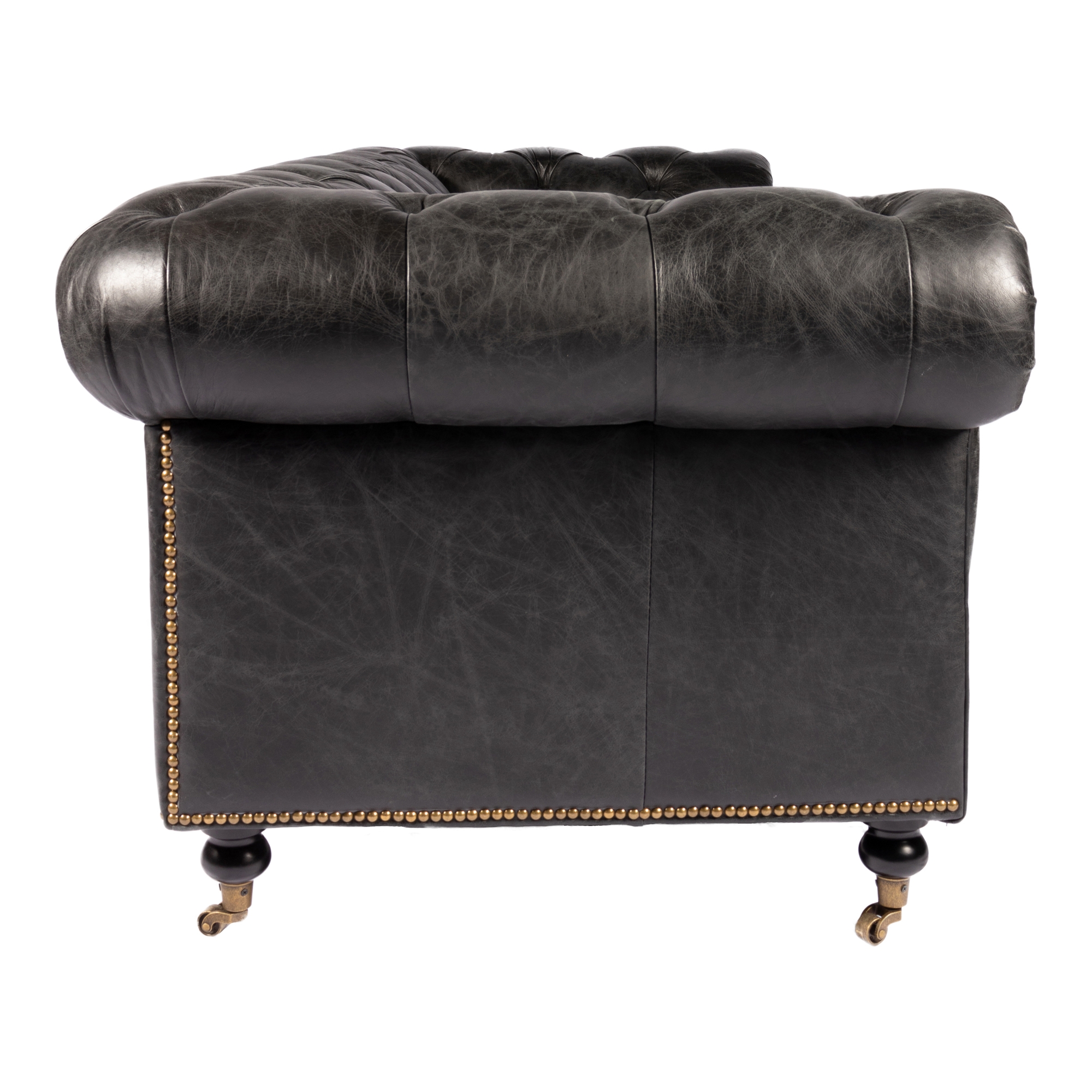 Birmingham Sofa Black Leather - Image 2