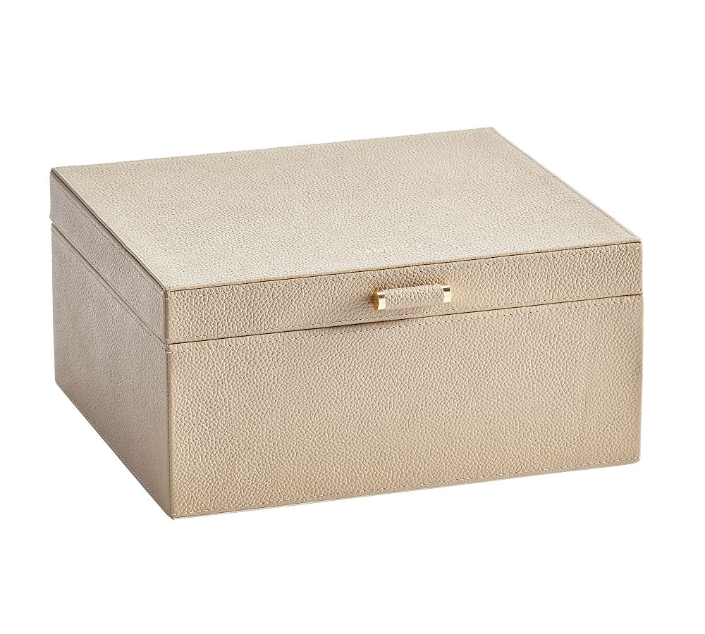 Quinn Jewelry Box, Medium 10" x 8.75", Fawn, Foil Debossed - Image 0