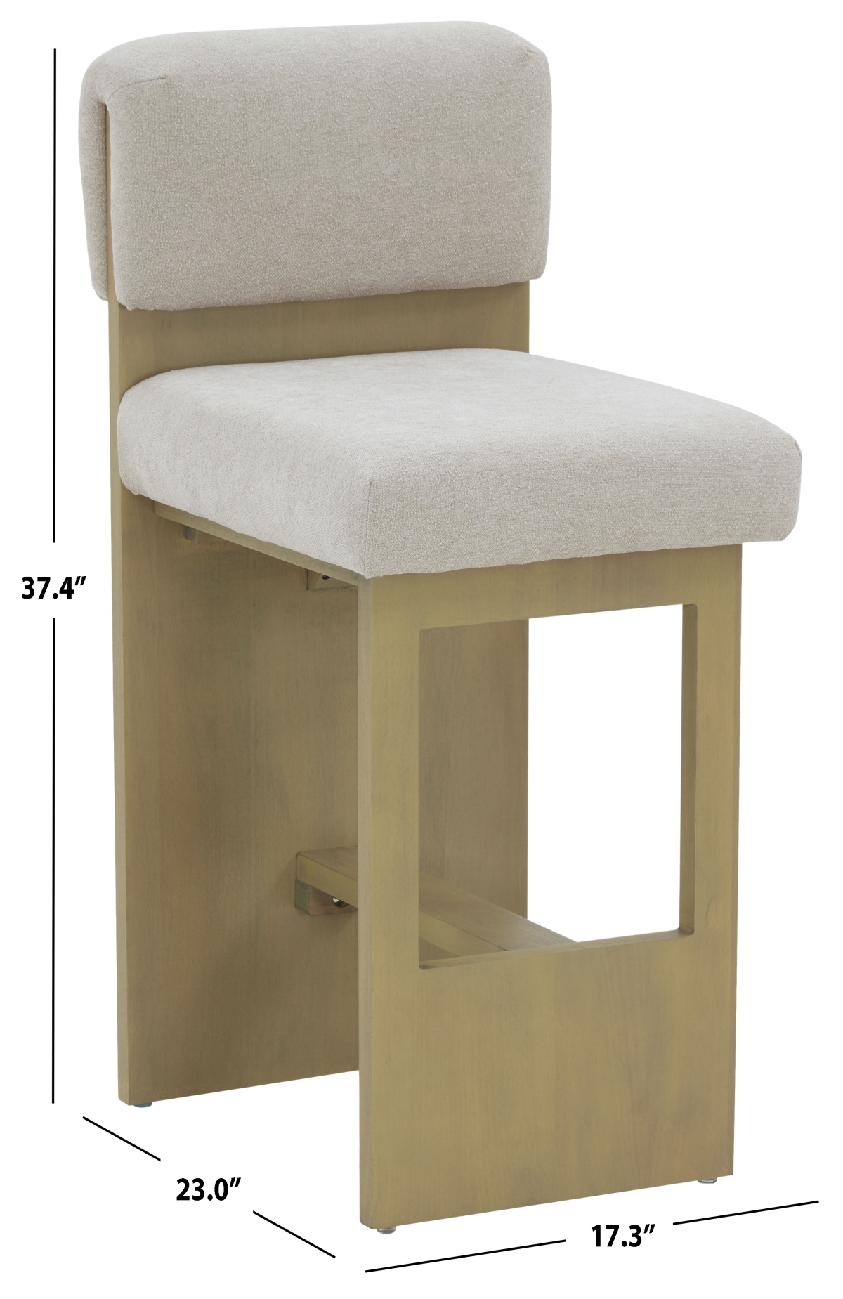 Naja Modern Counter Stool - Taupe/Natural - Image 5