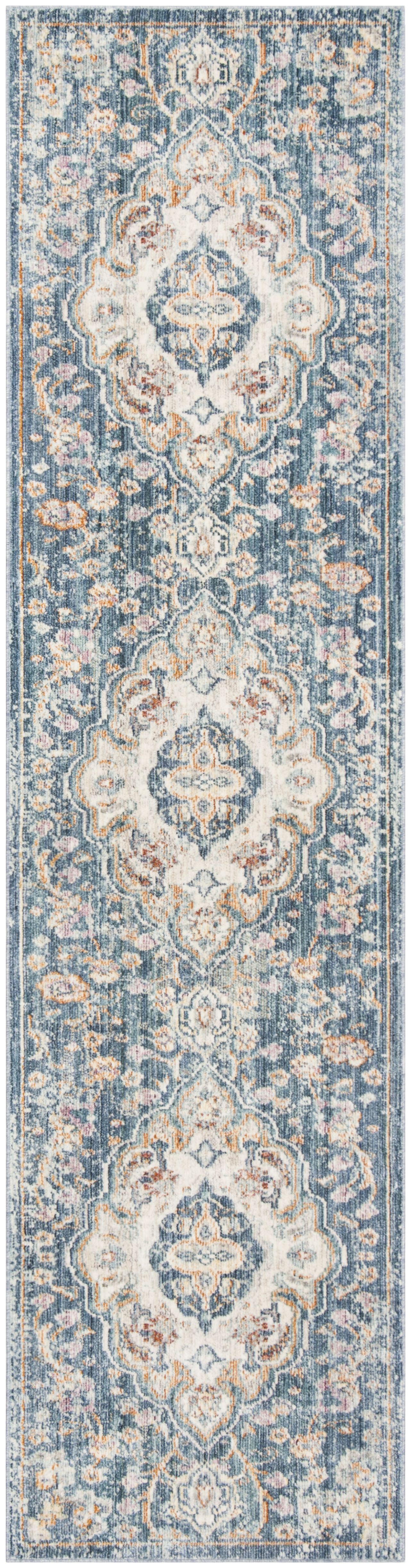 Arlo Home Woven Area Rug, ILL711M, Cream/Blue,  2' 3" X 8' - Image 0