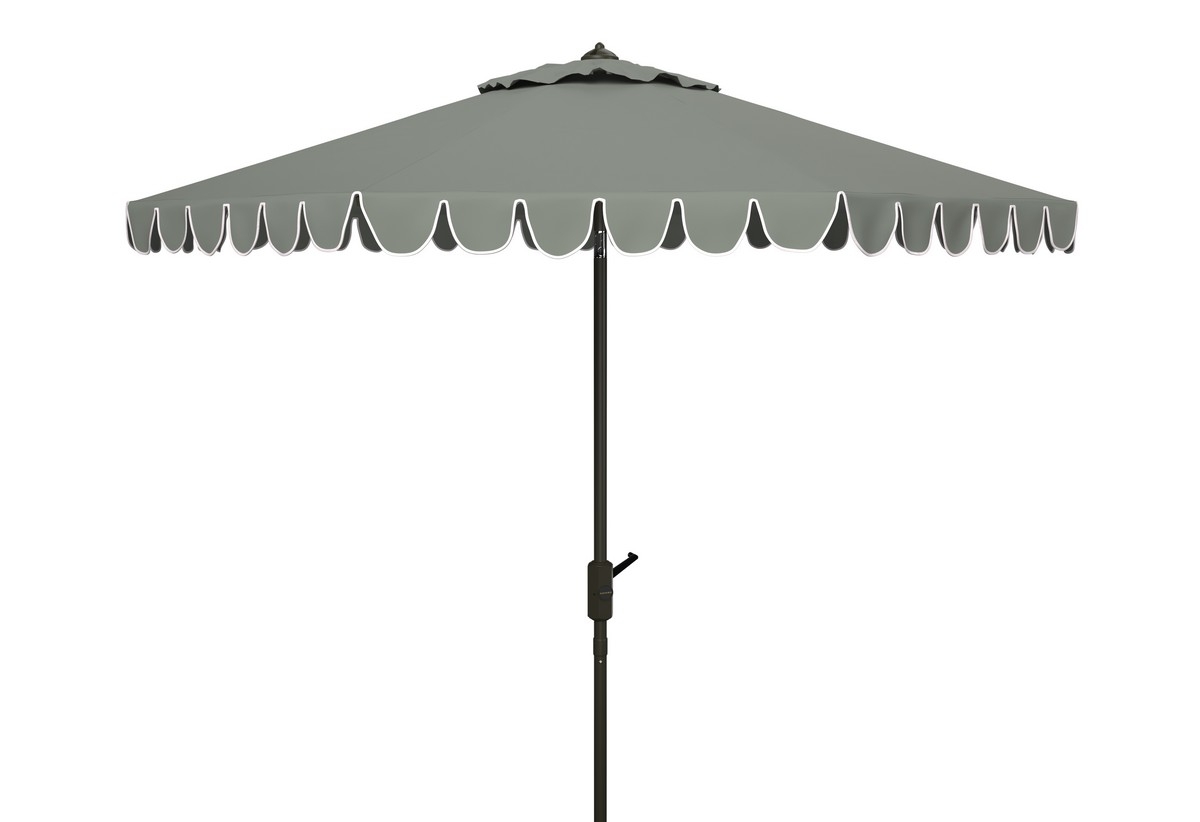 Venice 11Ft Crank Umbrella - Grey - Safavieh - Image 0