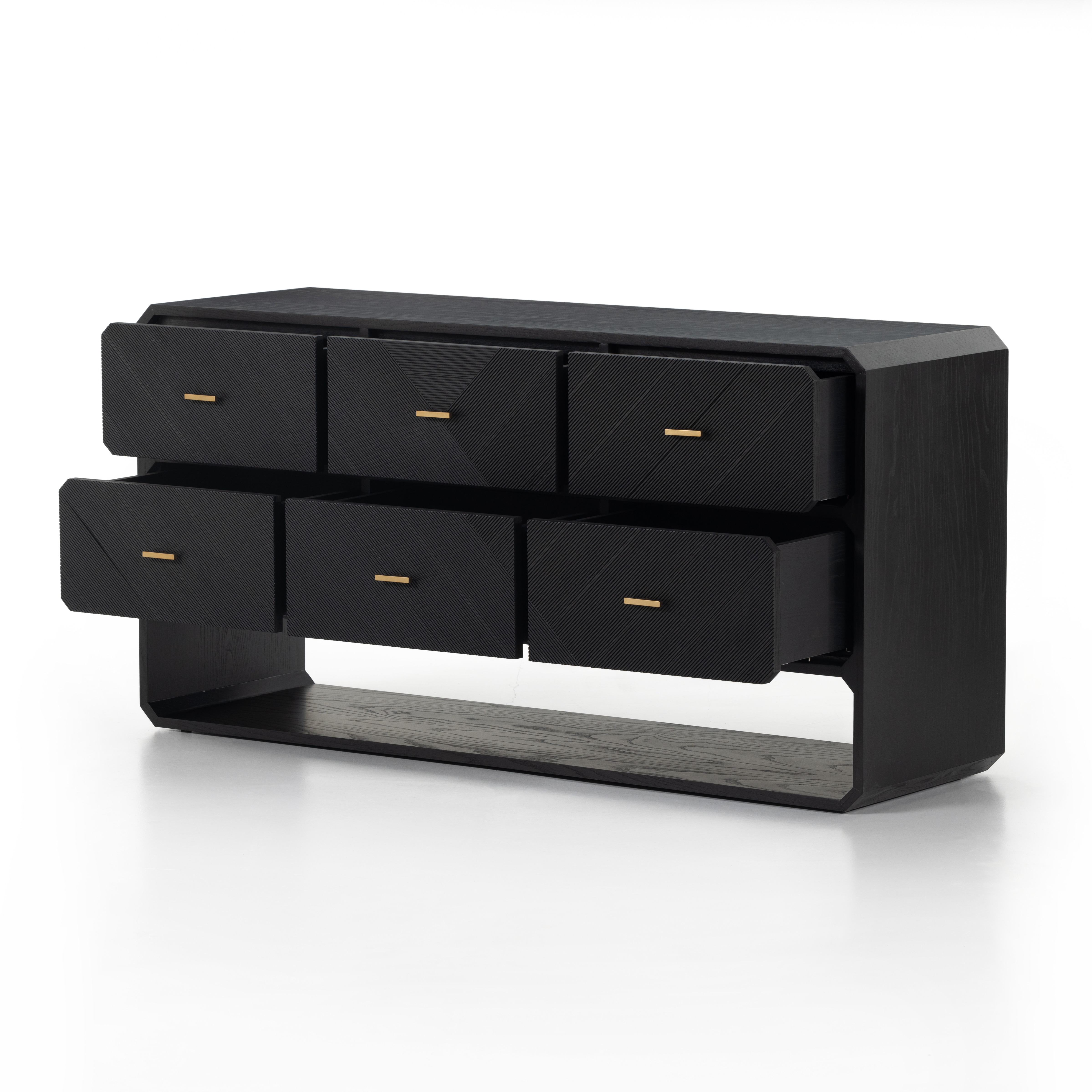 Caspian 6 Drawer Dresser-Black Ash - Image 3