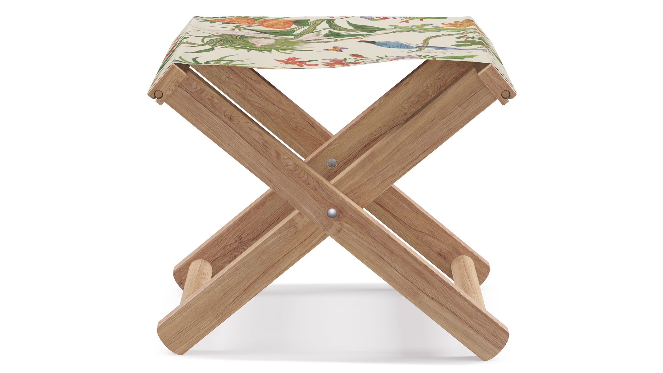 Teak Cabana Stool, White Cinque Terra - Image 0