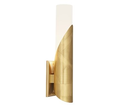 Deane Glass Tube Sconce, Modern Brass - Image 0