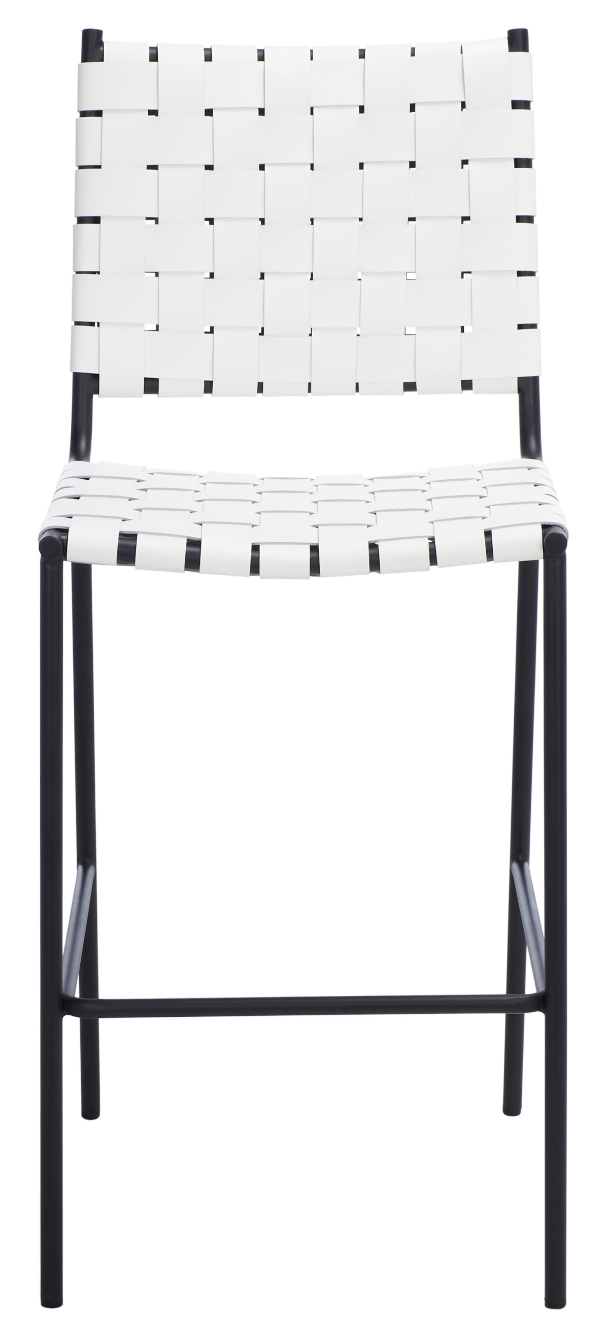 Bahari Woven Counter Stool - White / Black - Safavieh - Image 0
