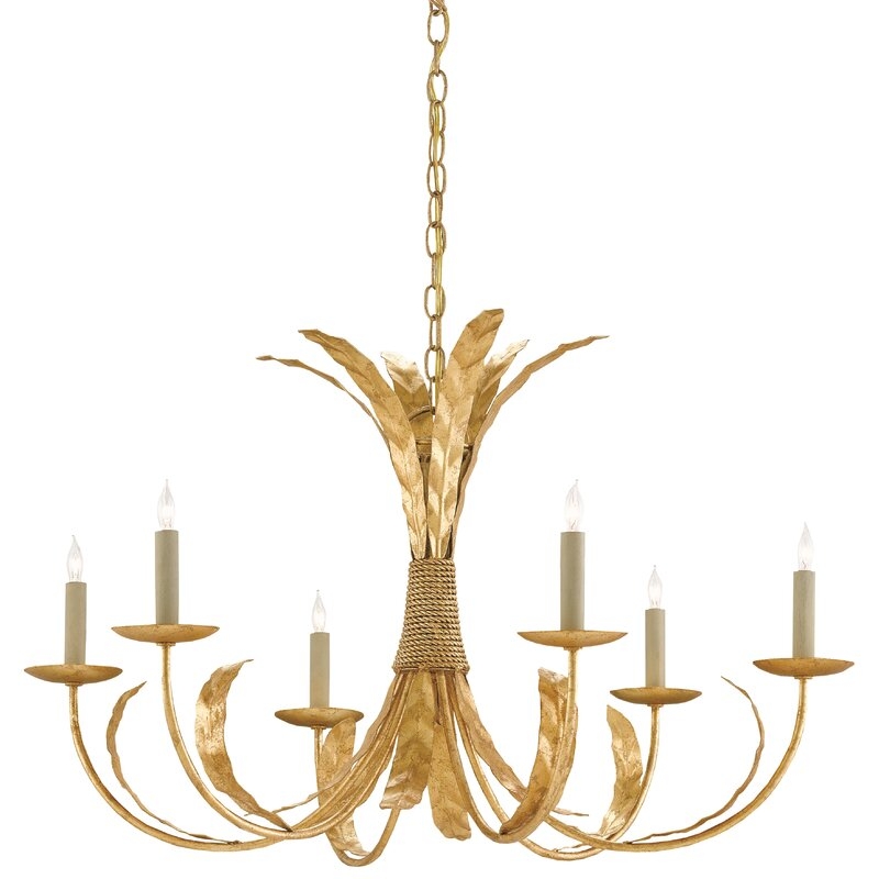 Currey & Company Bunny Williams 6 - Light Candle Style Classic/Traditional Chandelier with Rope Accents - Image 0