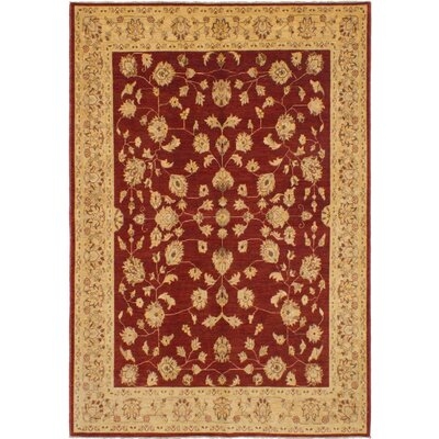 One-of-a-Kind Prxedes Hand-Knotted 1980s Hamadan Red 6'4" x 9'3" Wool Area Rug - Image 0