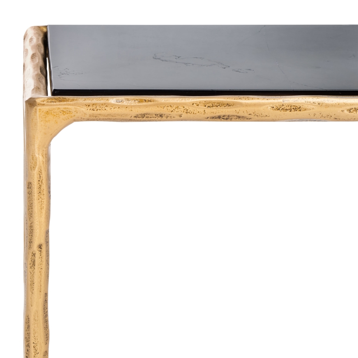 Jessa Rectangle Console Table - Brass/Black - Image 2
