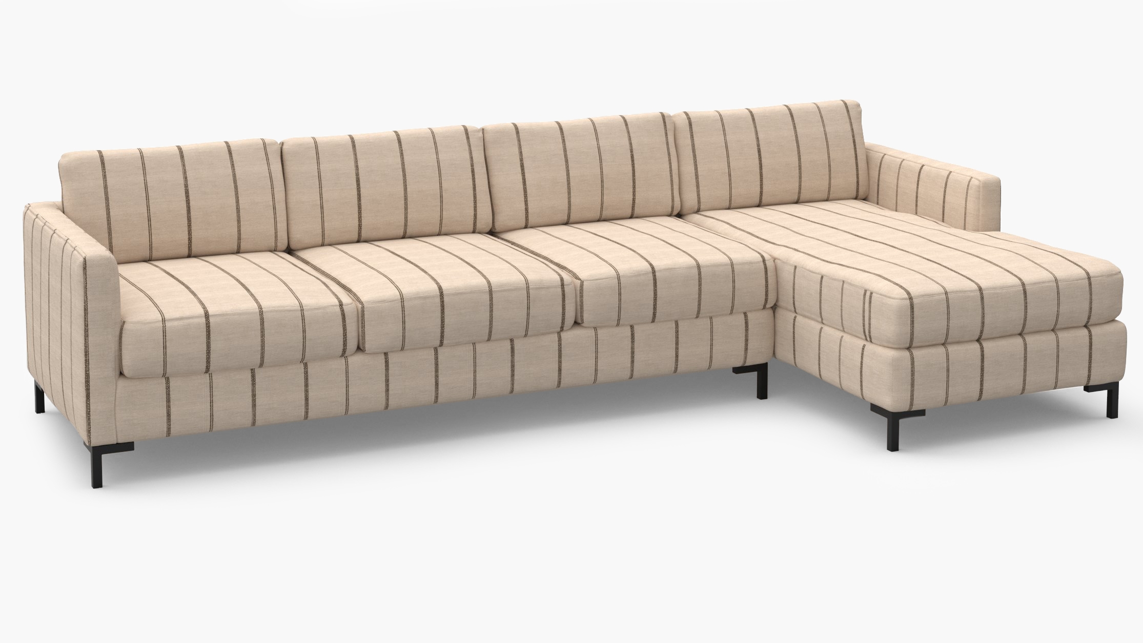Modern Sectional, Right Facing, Cocoa Felix, Bronze L Leg - Image 1
