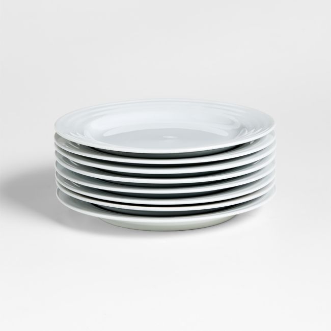 Roulette White Salad Plates, Set of 8 - Image 0