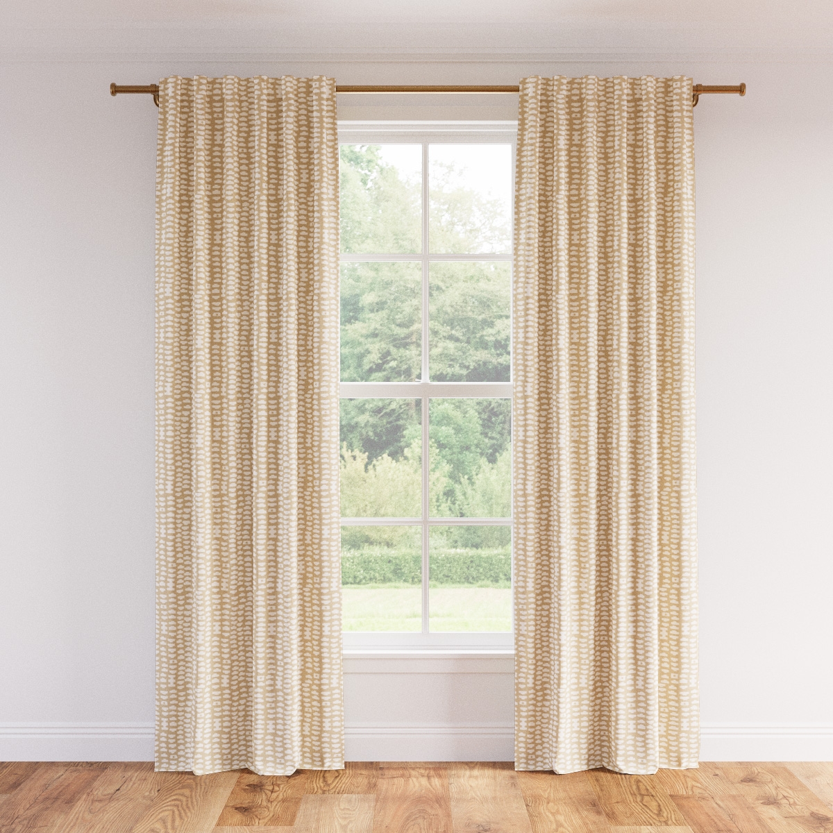 Printed Linen Curtain, Sand Odalisque, 50" x 96" - Image 0