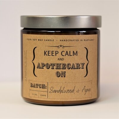Keep Calm & Apothecary On Sandalwood & Agave Soy Candle - Image 0