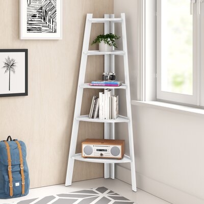 Tisha 63" H x 26.5" W Solid Wood Corner Bookcase - Image 0