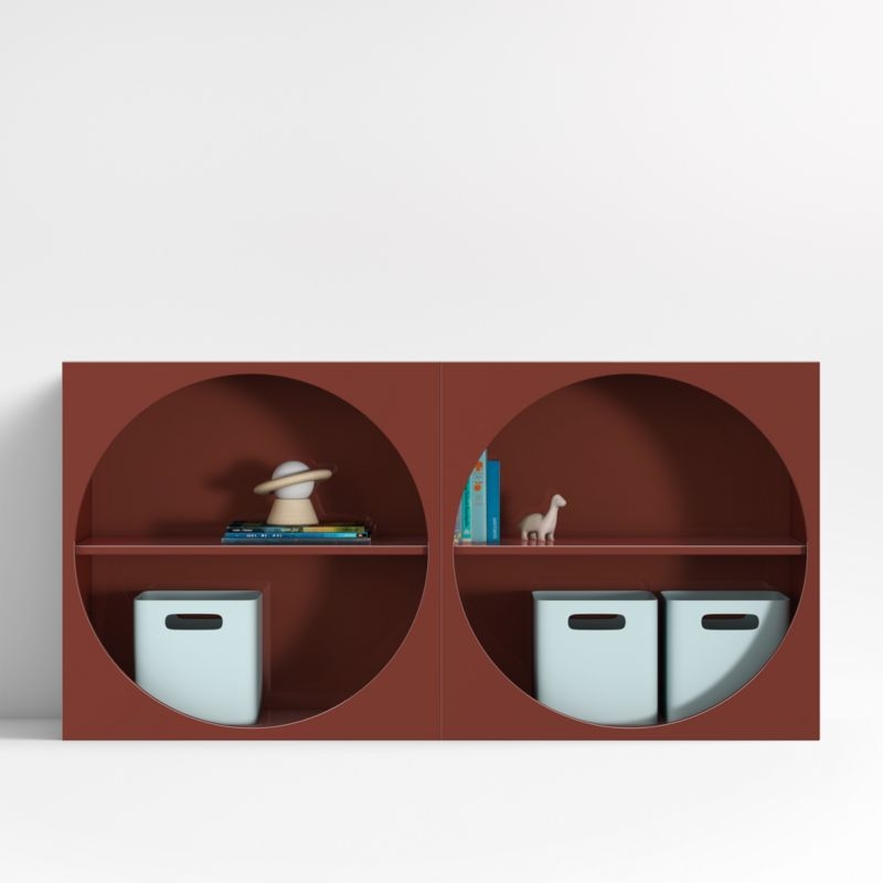 Twiggy Modular Glossy Deep Red Kids Open Bookcases, Set of 2 - Image 5