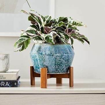 Ilya Tabletop Planter, Small, Reactive Blue, 9in - Image 0