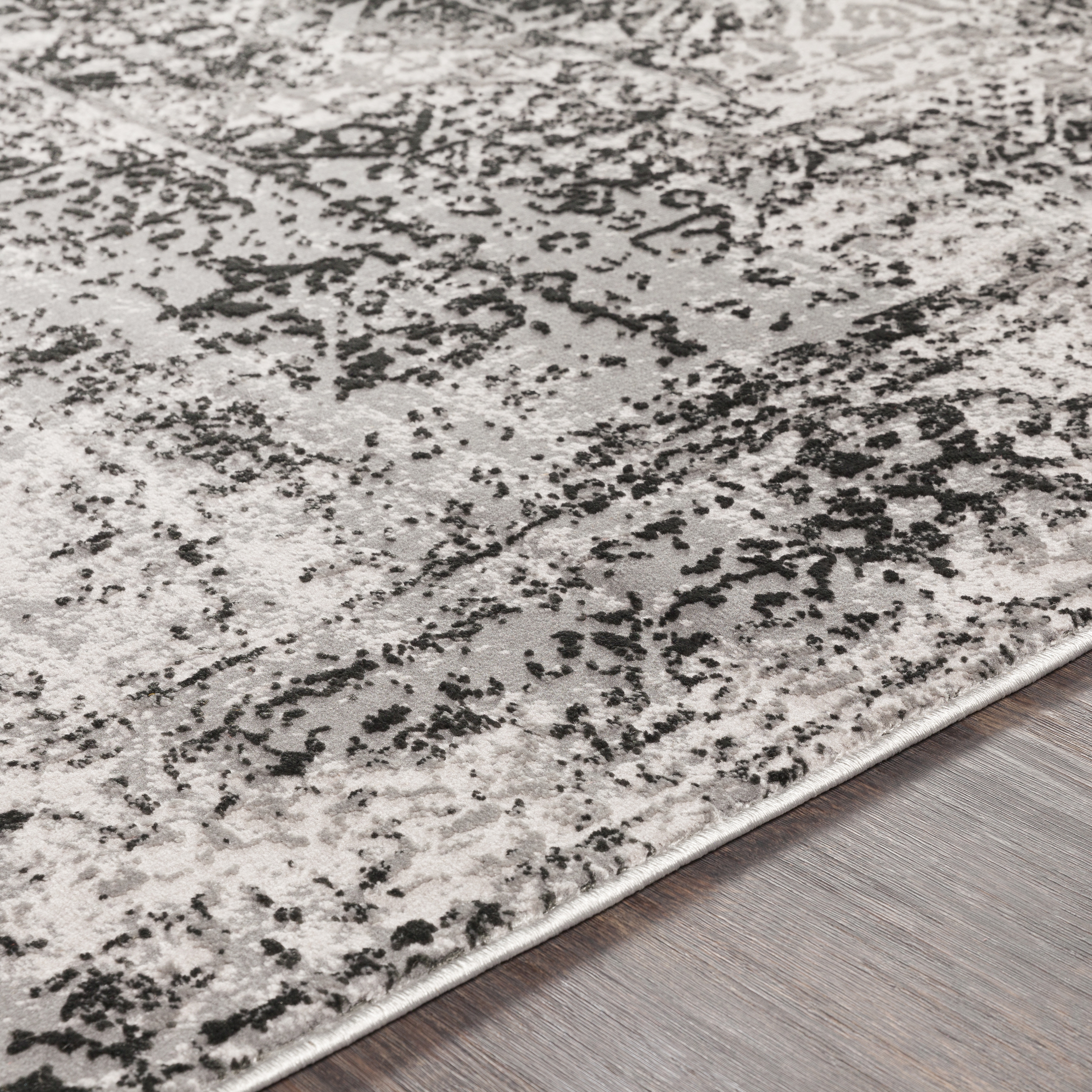 Himalayan Black Indoor 2' x 2'11" Machine Woven Rug - Image 3