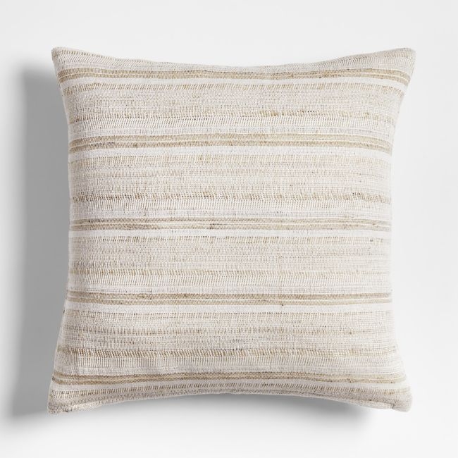 Vittoria Silk Blend Textured 23x23 Calm Beige Throw Pillow Cover - Image 0