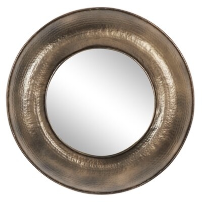 Round Metal Bronze Finished Wall Mirror 32"D - Image 0