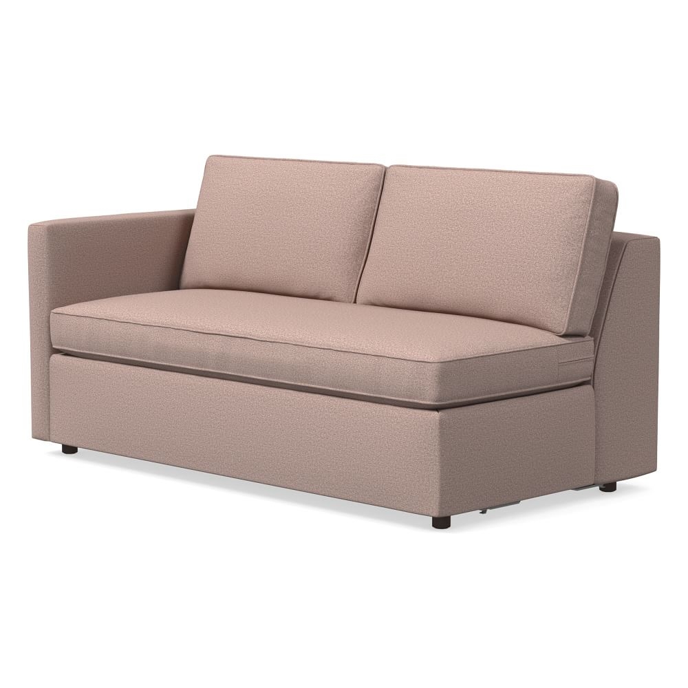 Harris Petite Left Arm 65" Sofa Bench, Poly, Chenille Tweed, Mauve, Concealed Supports - Image 0