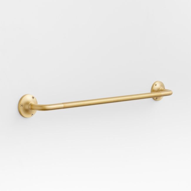 Classic Round Brushed Brass Bath Towel Bar 24" - Image 0