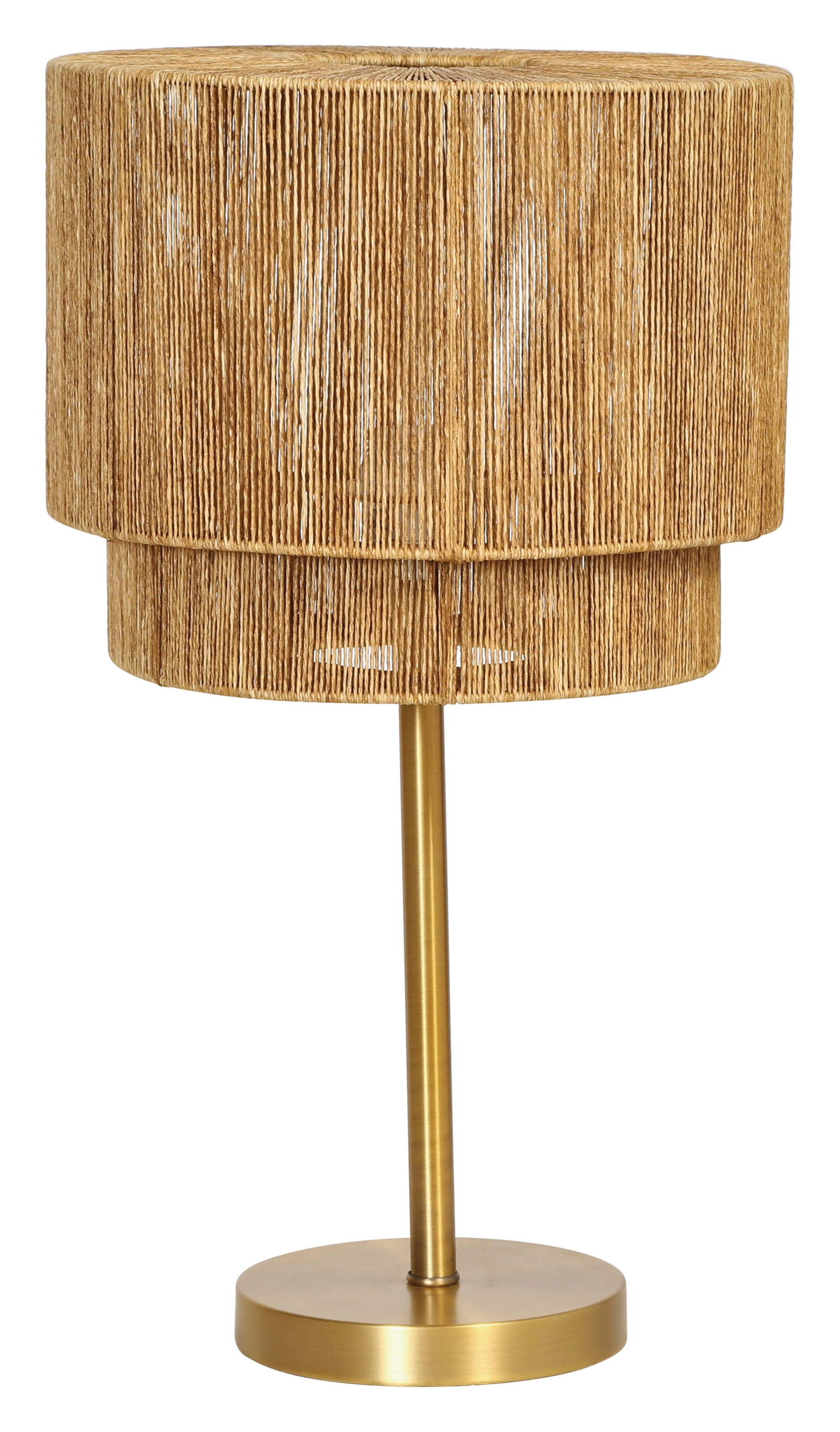 Metal Table Lamp with Paper String Shade - Image 0