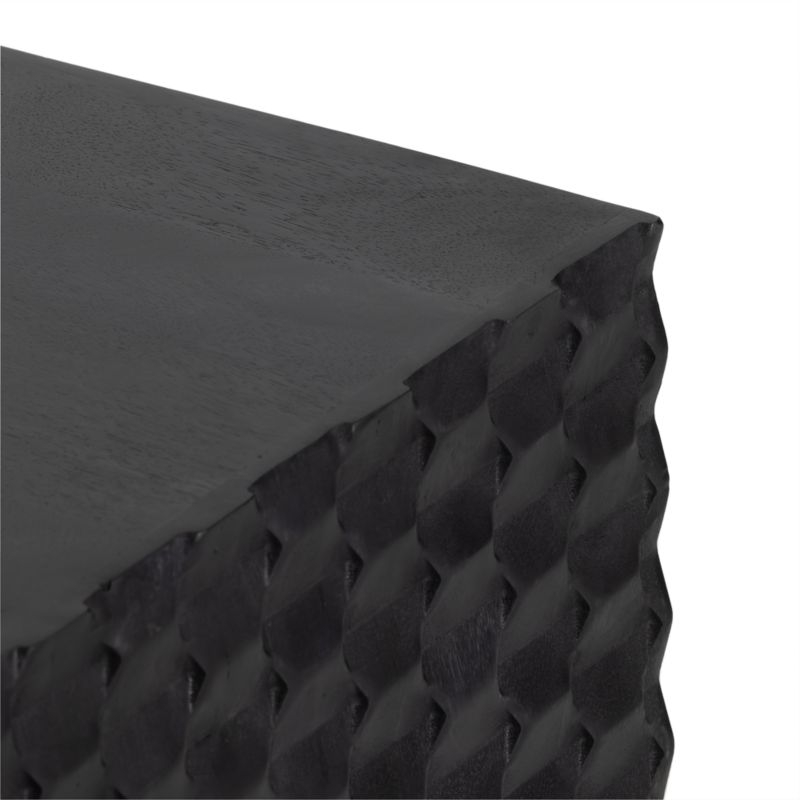 Raffael 49.5" Black Carved Wood Storage Media Console - Image 7