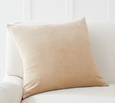 Velvet Linen Pillow Cover, 20 x 20", Taupe - Image 0